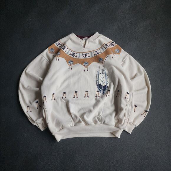 Vintage Art Unlimited Native American AOP Wraparound Sweater XL - Picture 1 of 9